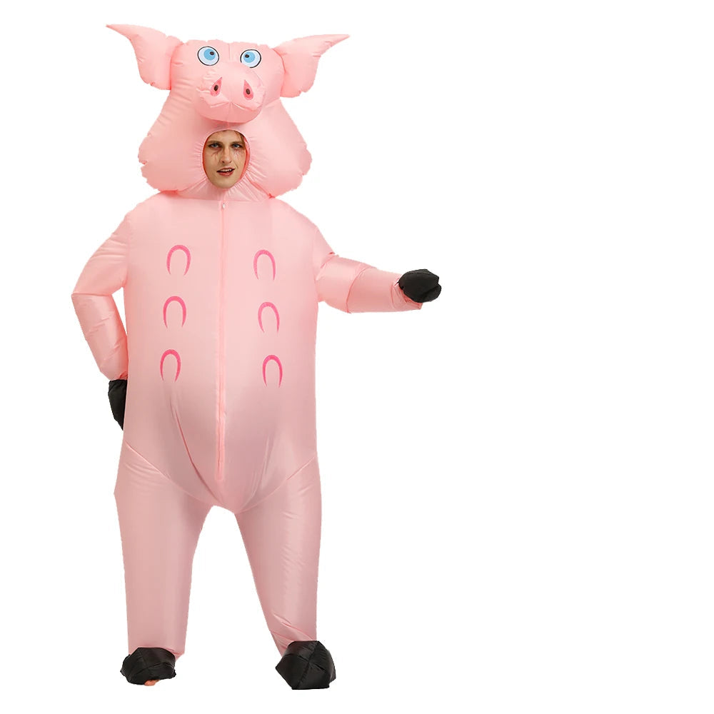 Costume Gonflable de Porc pour Adulte – Mascotte Peppa Pig pour Halloween et Fêtes