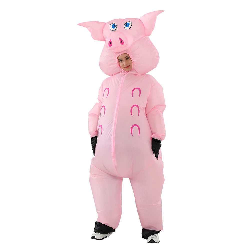 Costume Gonflable de Porc pour Adulte – Mascotte Peppa Pig pour Halloween et Fêtes