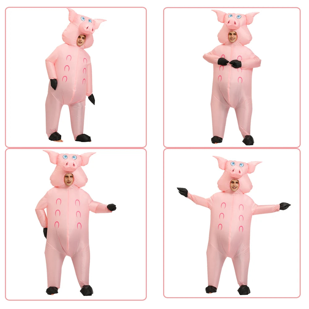 Costume Gonflable de Porc pour Adulte – Mascotte Peppa Pig pour Halloween et Fêtes