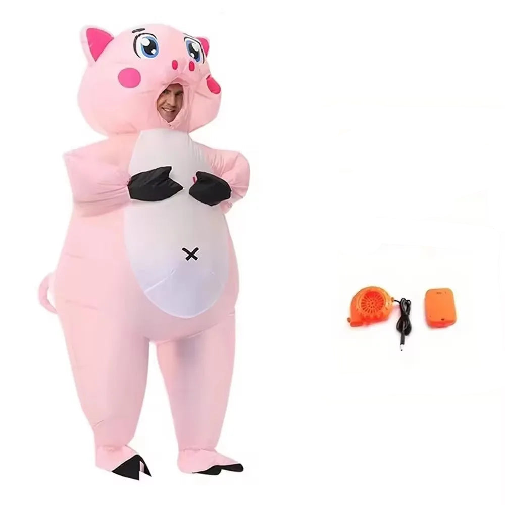 Inflatable Pig Costume for Adults – Peppa Pig Mascot for Halloween and Parties