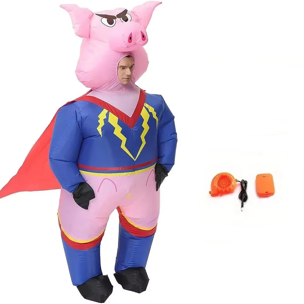 Inflatable Pig Costume for Adults – Peppa Pig Mascot for Halloween and Parties