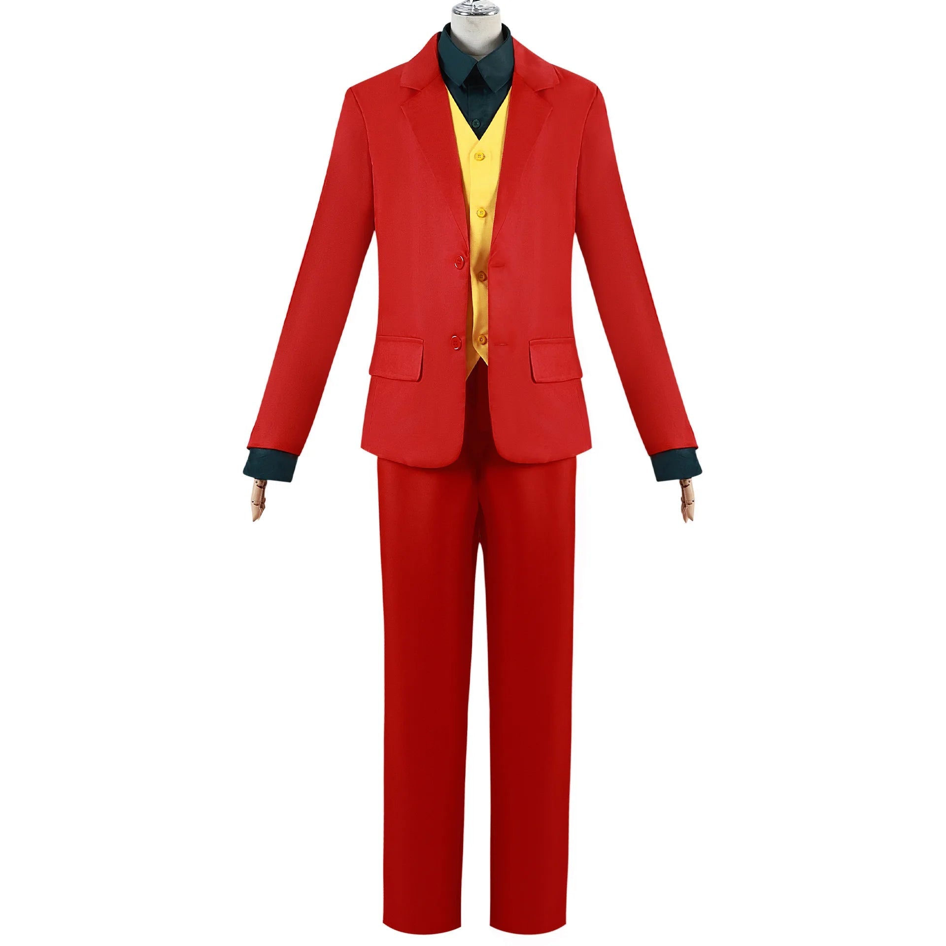 Costume Joker Rouge pour Homme avec Veste, Gilet et Pantalon – Idéal pour Halloween 2025