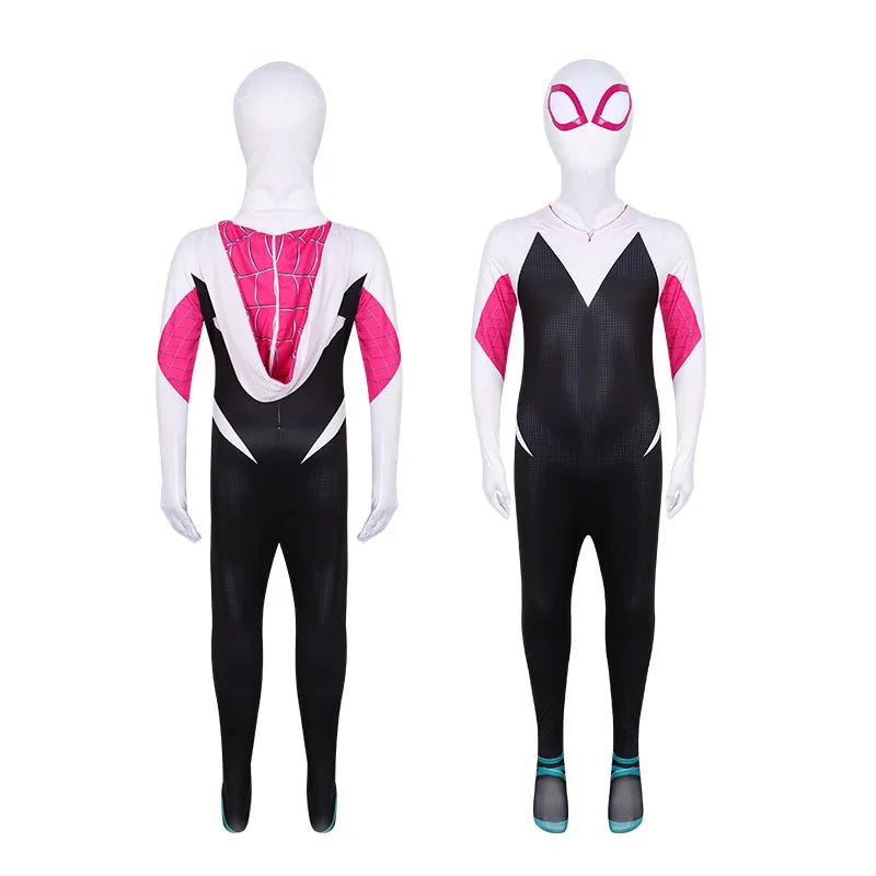 Costume Spiderman Cosplay pour Enfants – Combinaison Complète avec Masque Intégré pour Halloween