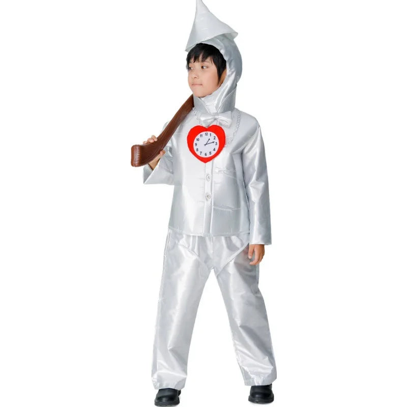 Costume Tin Man pour Parent et Enfant – Ensemble d'Halloween avec Détails Métalliques