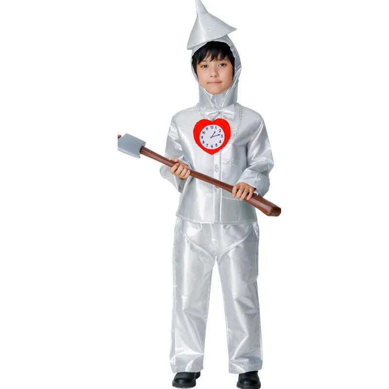 Costume Tin Man pour Parent et Enfant – Ensemble d'Halloween avec Détails Métalliques