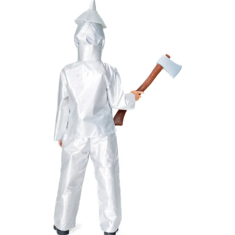 Costume Tin Man pour Parent et Enfant – Ensemble d'Halloween avec Détails Métalliques