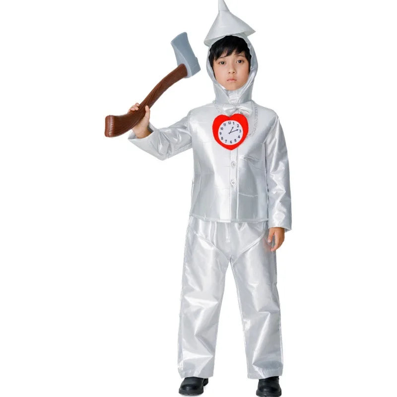 Costume Tin Man pour Parent et Enfant – Ensemble d'Halloween avec Détails Métalliques