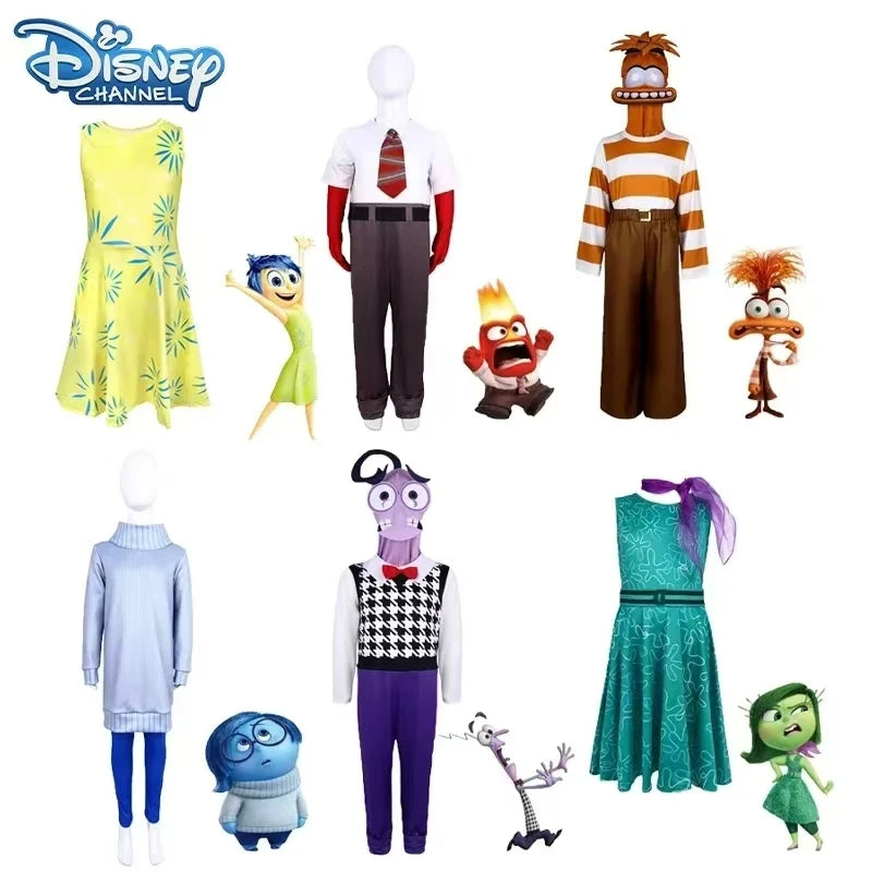 Costume Unisexe Inspiré de Inside Out pour Halloween – Ensemble Complet de Cosplay en Polyester pour Adultes et Enfants