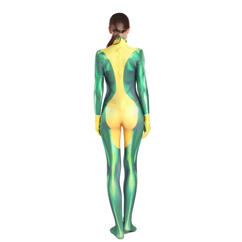 Costume Zentai Femme Rogue X-Men en Spandex pour Cosplay et Halloween