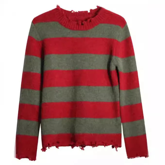 Costume d'Halloween Freddy Krueger pour Adultes avec Pull Rayé, Chapeau Fedora et Gant à Lames