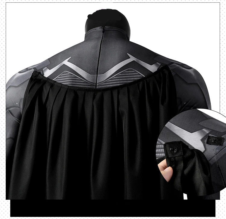 Costume de Batman en Spandex avec Cape pour Halloween et Cosplay – Unisexe, Ajustement Parfait