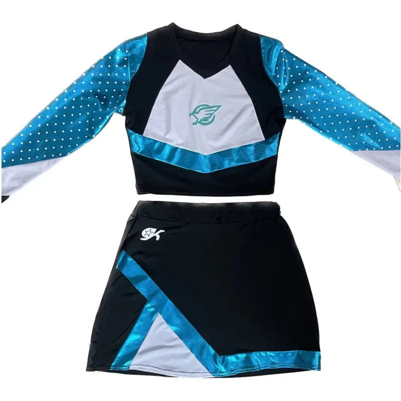 Costume de Cheerleader Euphoria pour Halloween – Ensemble Deux Pièces avec Crop Top et Jupe Ajustée