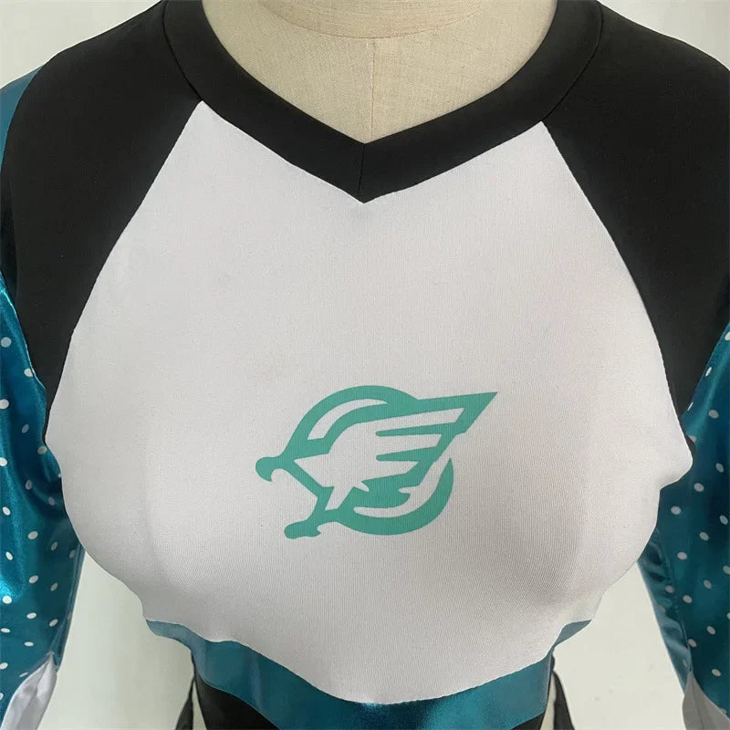 Costume de Cheerleader Euphoria pour Halloween – Ensemble Deux Pièces avec Crop Top et Jupe Ajustée