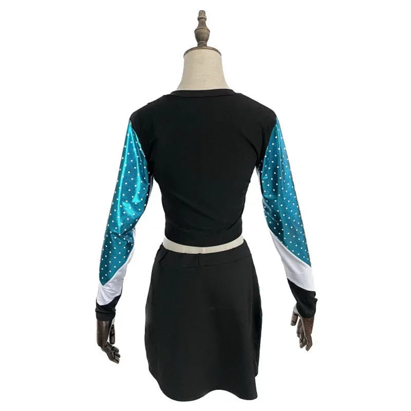 Costume de Cheerleader Euphoria pour Halloween – Ensemble Deux Pièces avec Crop Top et Jupe Ajustée