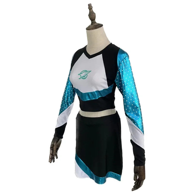 Costume de Cheerleader Euphoria pour Halloween – Ensemble Deux Pièces avec Crop Top et Jupe Ajustée