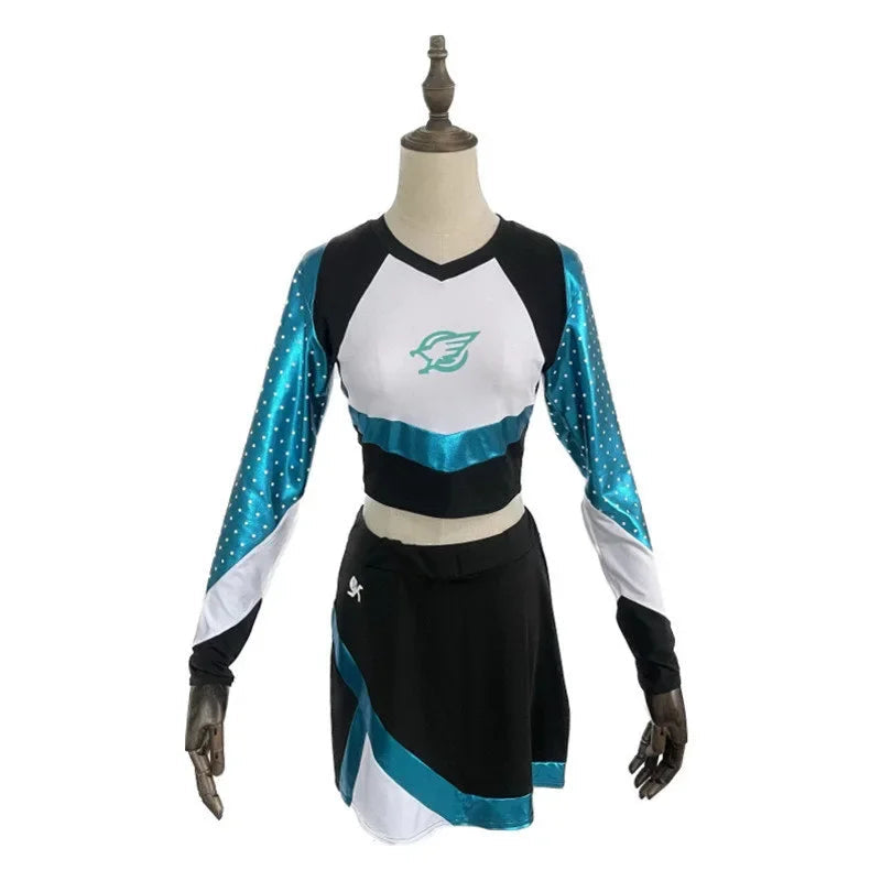 Costume de Cheerleader Euphoria pour Halloween – Ensemble Deux Pièces avec Crop Top et Jupe Ajustée