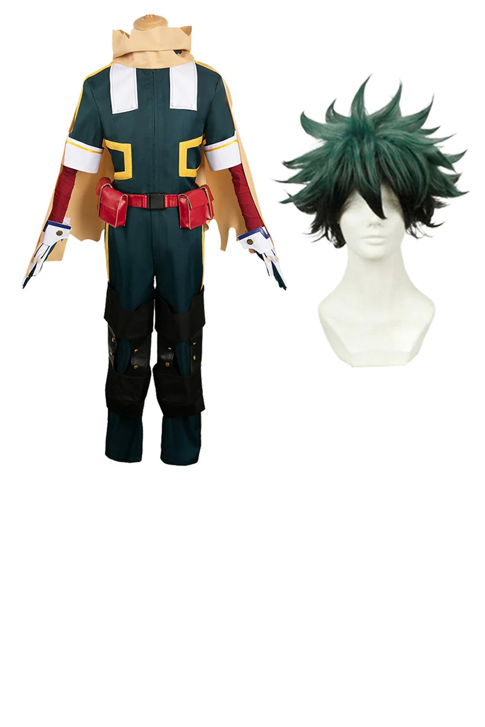 Costume de Cosplay Adulte Midoriya Izuku pour Halloween 2025 – Ensemble Complet avec Haut, Pantalon et Manteau