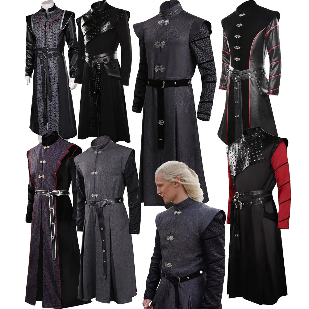 Costume de Cosplay Daemon Prince Dragon pour Hommes – Ensemble Complet avec Manteau, Ceinture et Sac de Taille