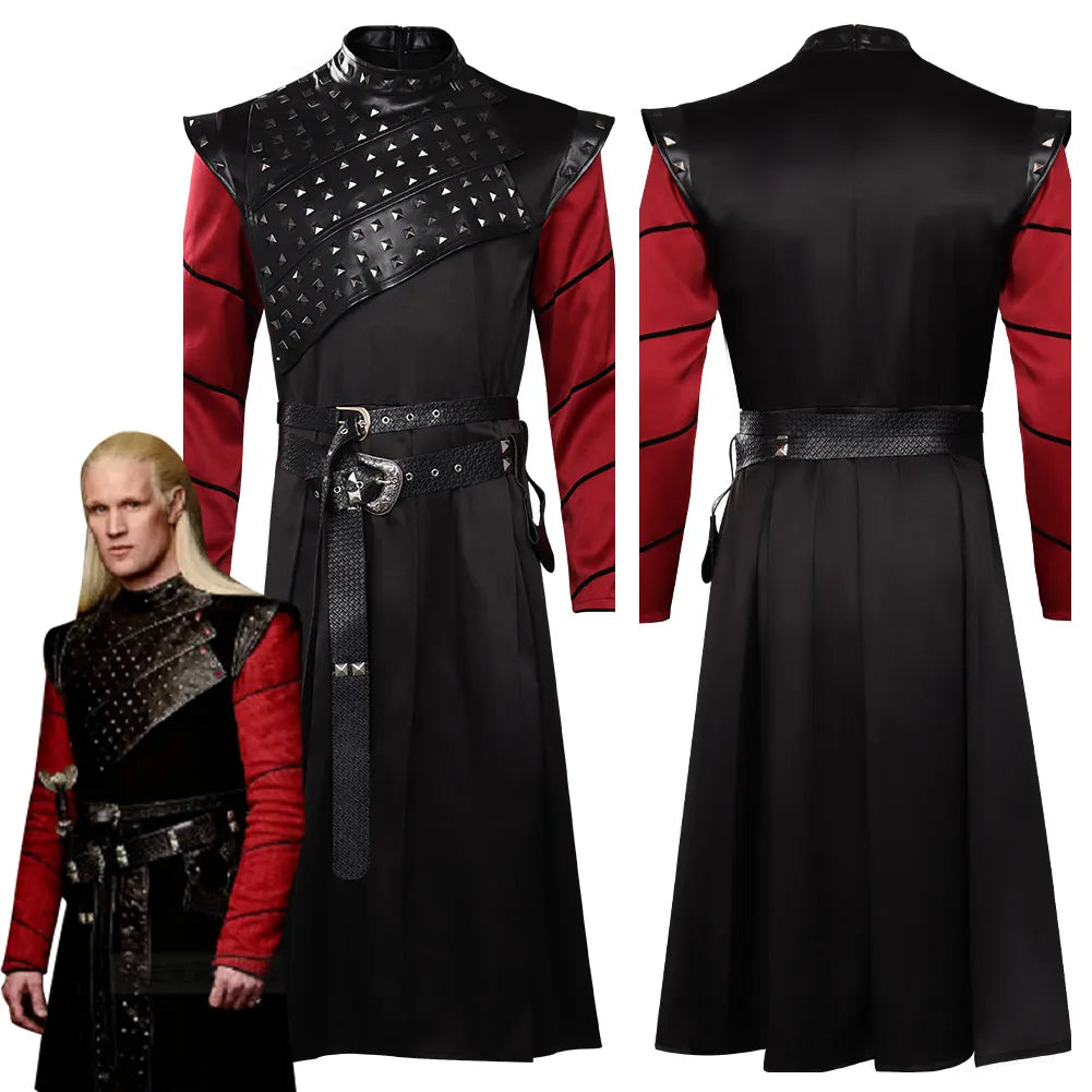 Costume de Cosplay Daemon Prince Dragon pour Hommes – Ensemble Complet avec Manteau, Ceinture et Sac de Taille