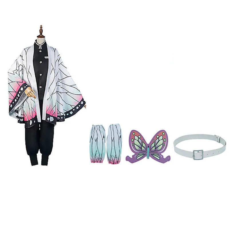 Costume de Cosplay Demon Slayer Unisexe avec Haut Haori et Pantalon – Parfait pour Halloween et Conventions