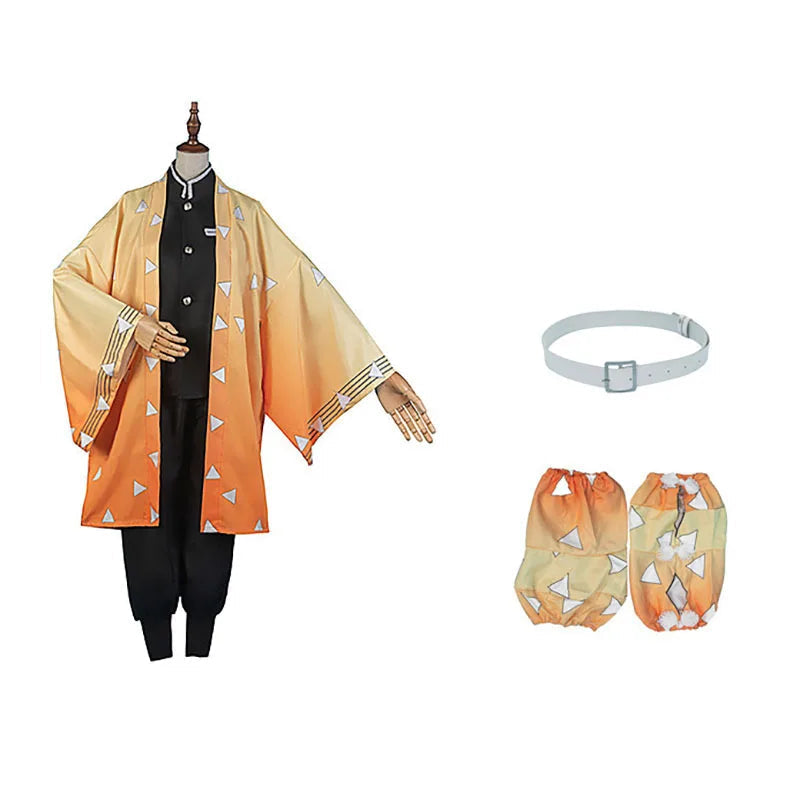 Costume de Cosplay Demon Slayer Unisexe avec Haut Haori et Pantalon – Parfait pour Halloween et Conventions