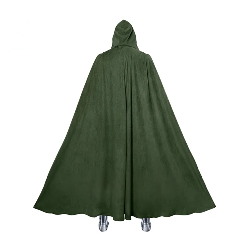 Costume de Cosplay Doctor Doom avec Manteau à Capuche et Masque Métallique – Idéal pour Halloween et Événements de Cosplay