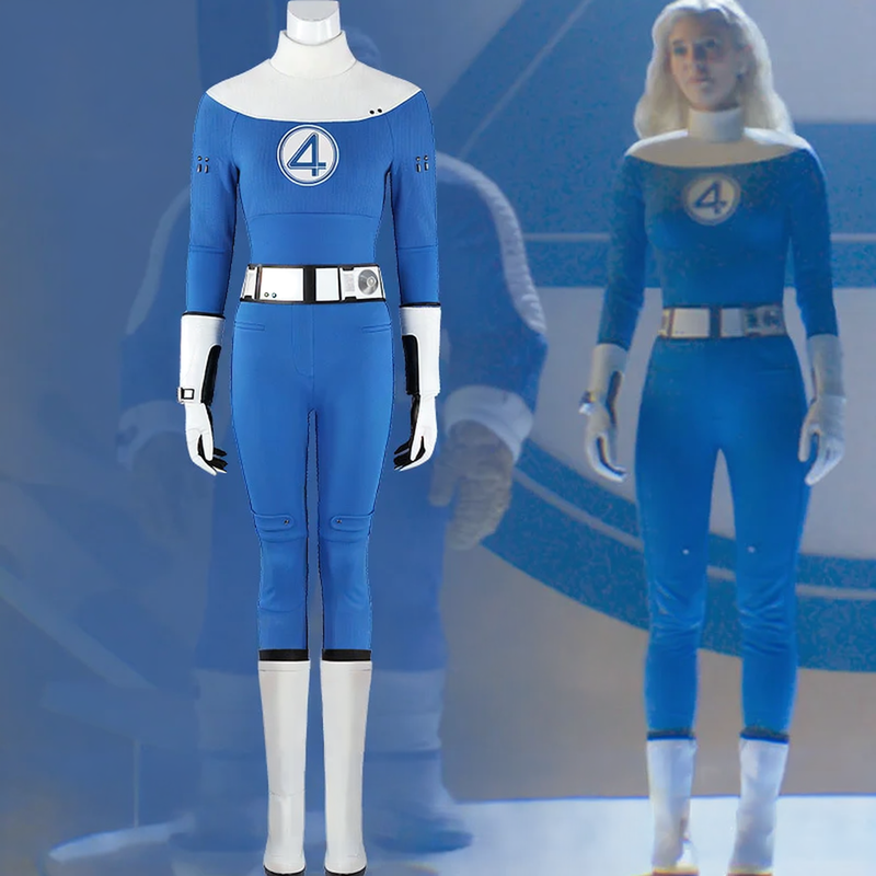 Costume de Cosplay Femme Invisible avec Détails de Super-Héros – Ensemble Unisexe pour Halloween 2025