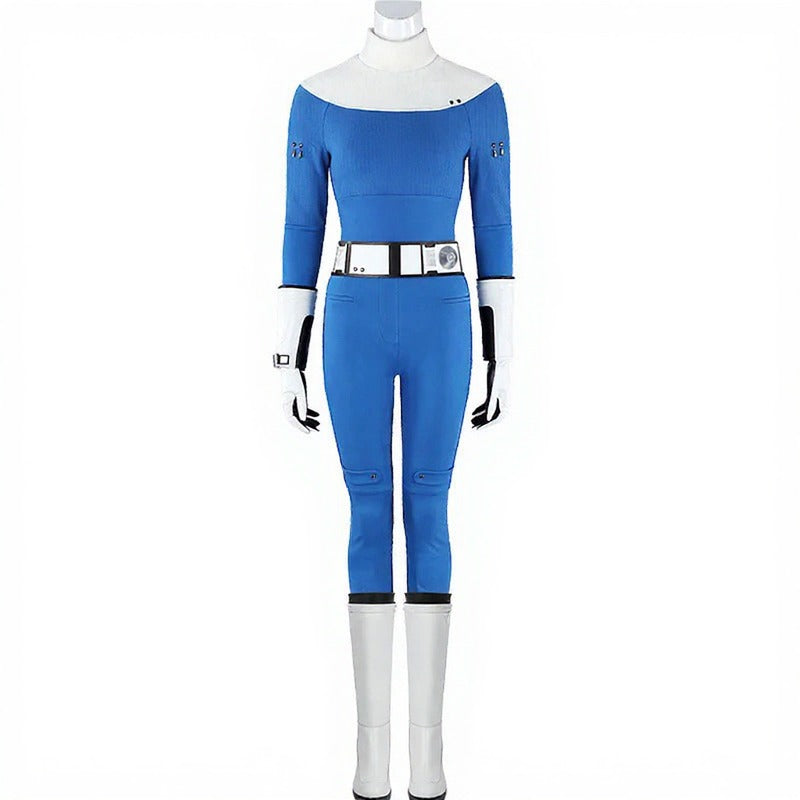 Costume de Cosplay Femme Invisible avec Détails de Super-Héros – Ensemble Unisexe pour Halloween 2025
