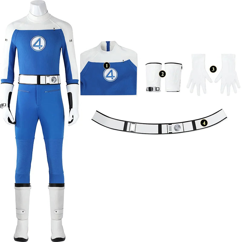 Costume de Cosplay Johnny Storm / Human Torch en Polyester – Idéal pour Halloween et Événements de Cosplay