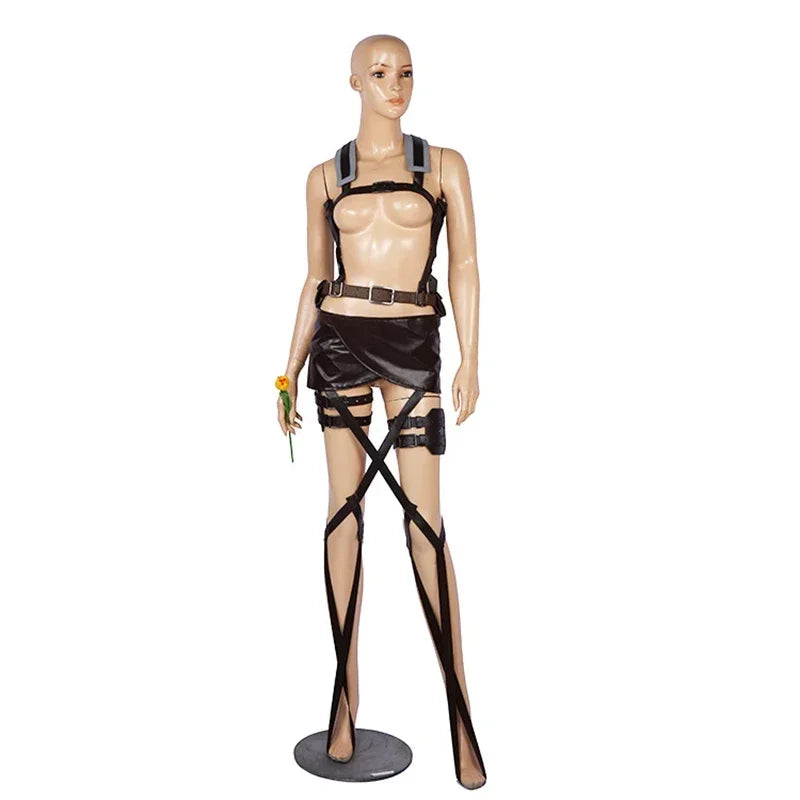 Costume de Cosplay Mikasa Ackerman - Ensemble Veste Scout et Mini-Jupe pour Halloween