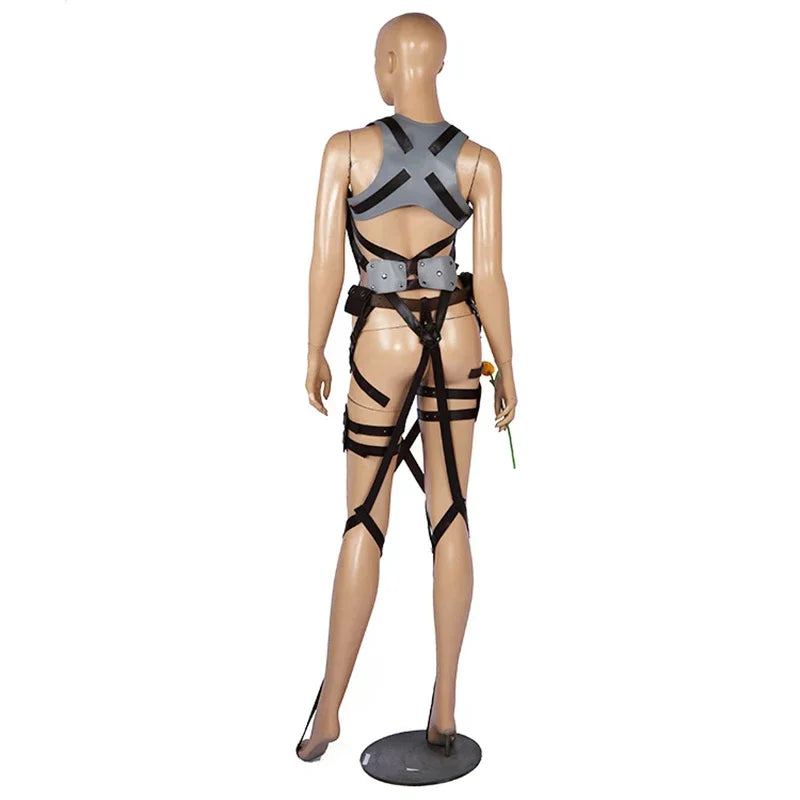 Costume de Cosplay Mikasa Ackerman - Ensemble Veste Scout et Mini-Jupe pour Halloween