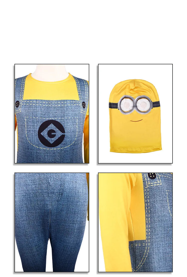 Costume de Cosplay Minions Unisexe pour Halloween – Ensemble Complet avec Couvre-Chef