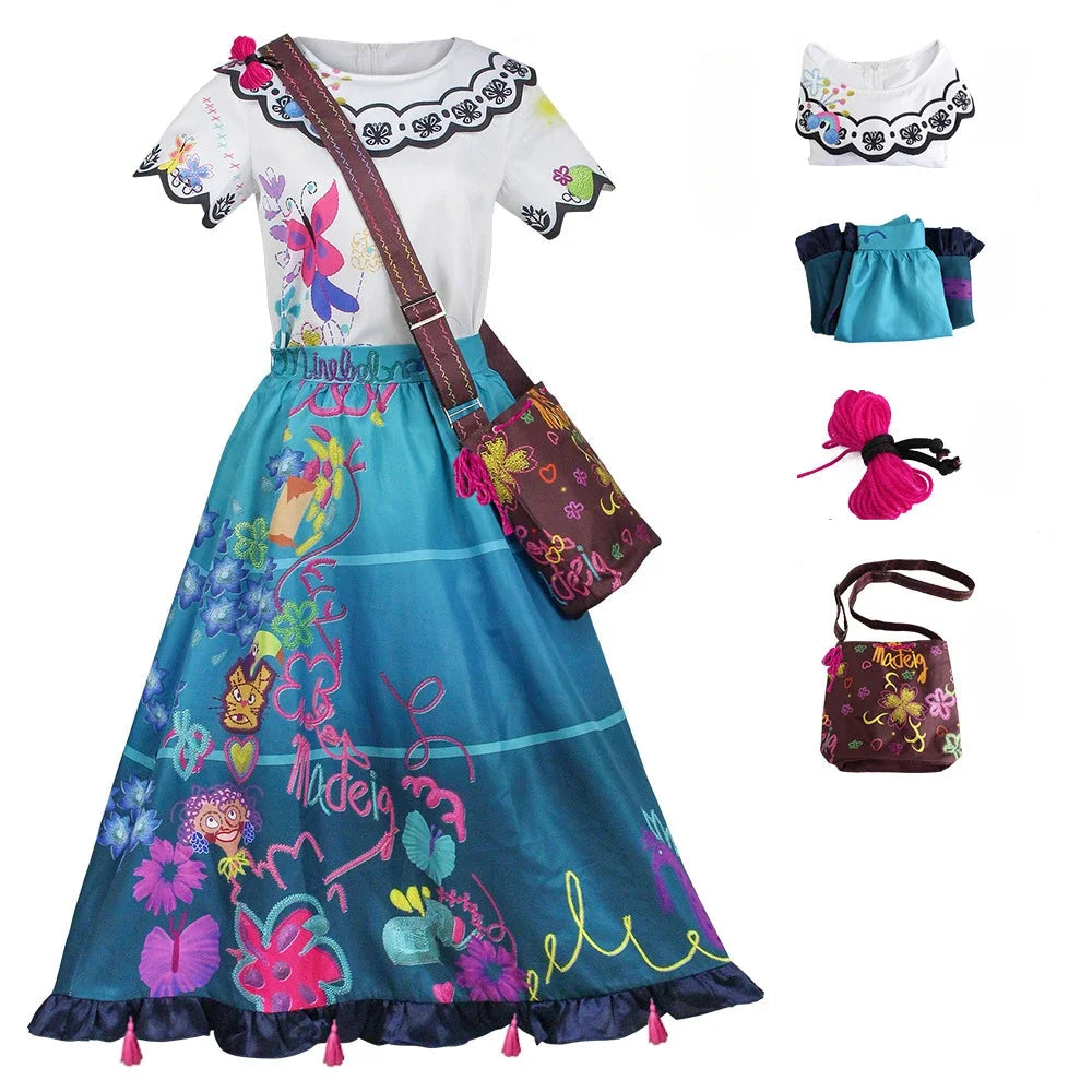 Costume de Cosplay Mirabel d'Encanto avec Perruque et Accessoires Inclus – Idéal pour Halloween