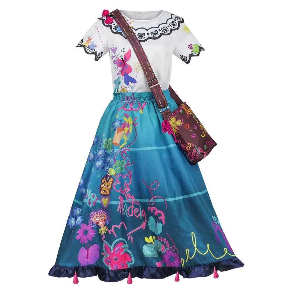 Costume de Cosplay Mirabel d'Encanto avec Perruque et Accessoires Inclus – Idéal pour Halloween