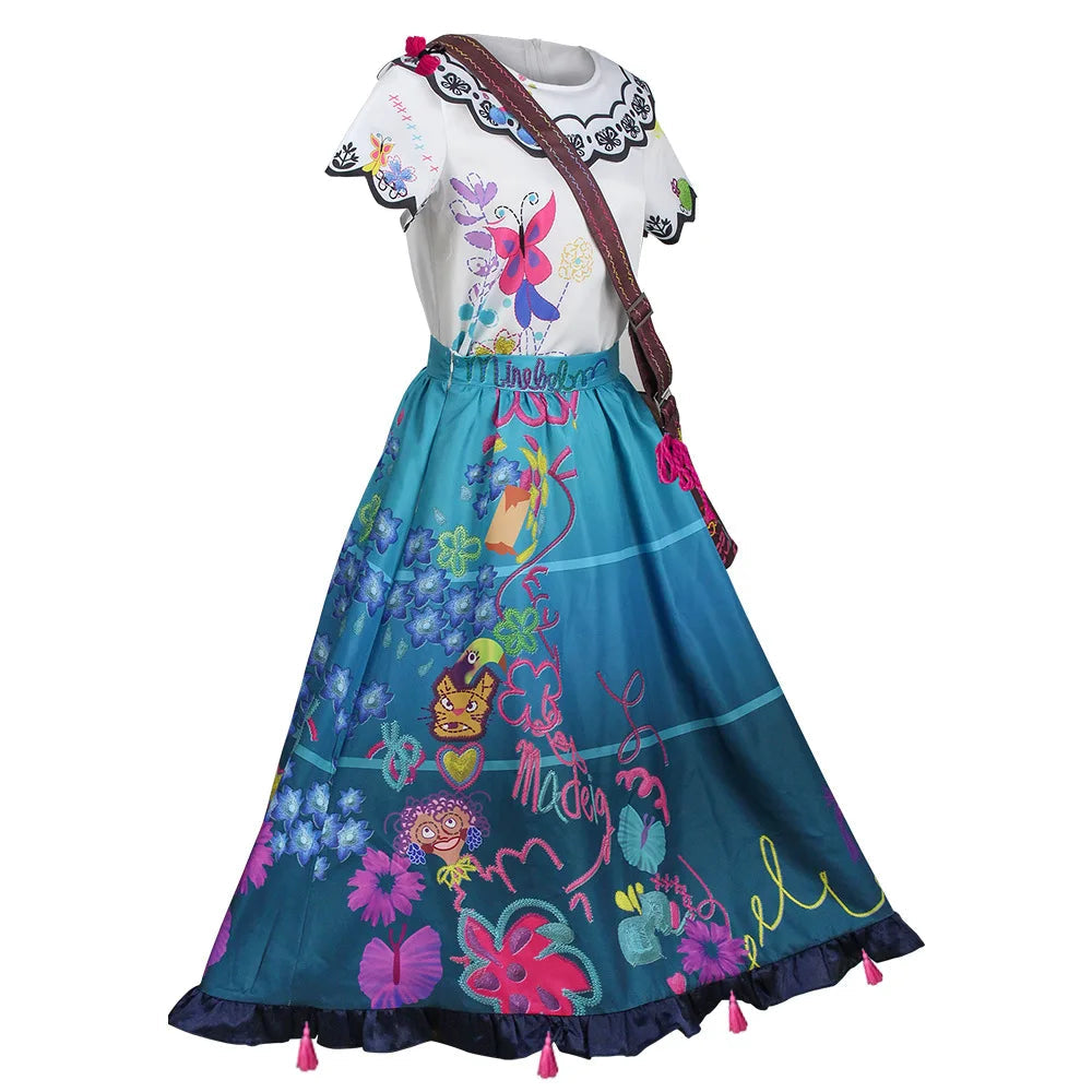 Costume de Cosplay Mirabel d'Encanto avec Perruque et Accessoires Inclus – Idéal pour Halloween