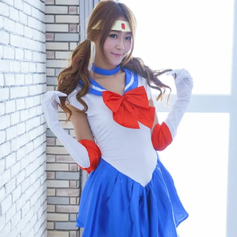 Costume de Cosplay Sailor Moon avec Robe et Perruque – Ensemble Halloween pour Femme