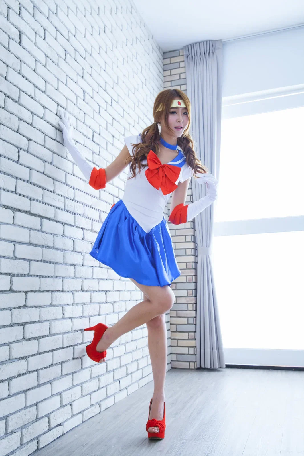 Costume de Cosplay Sailor Moon avec Robe et Perruque – Ensemble Halloween pour Femme