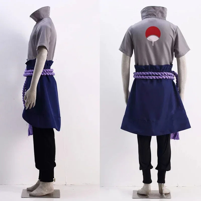 Costume de Cosplay Sasuke Uchiha – Veste Grise avec Pantalon Noir pour Halloween 2025