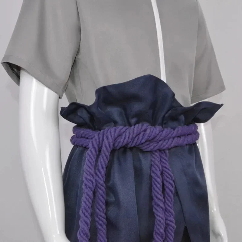 Costume de Cosplay Sasuke Uchiha – Veste Grise avec Pantalon Noir pour Halloween 2025