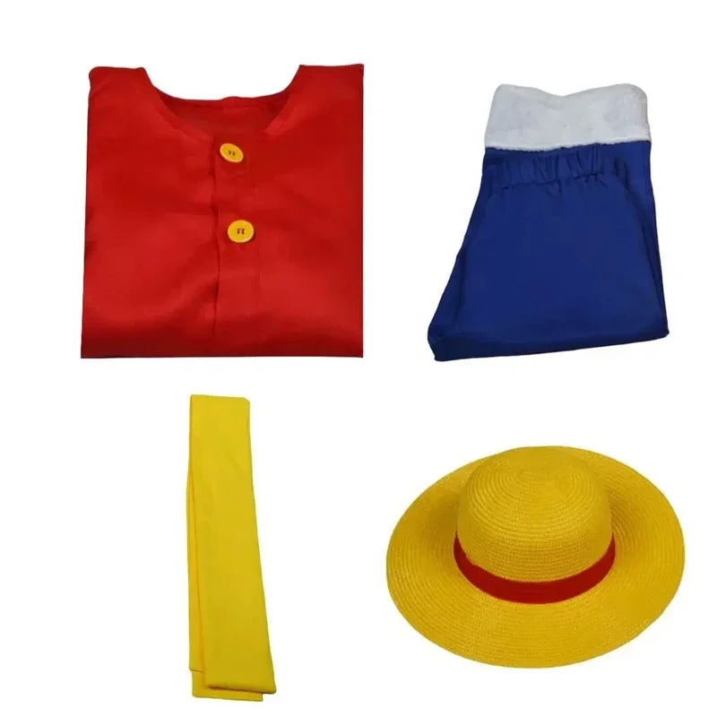 Costume de Cosplay Singe D Luffy Unisexe pour Halloween – Ensemble Haut et Pantalon