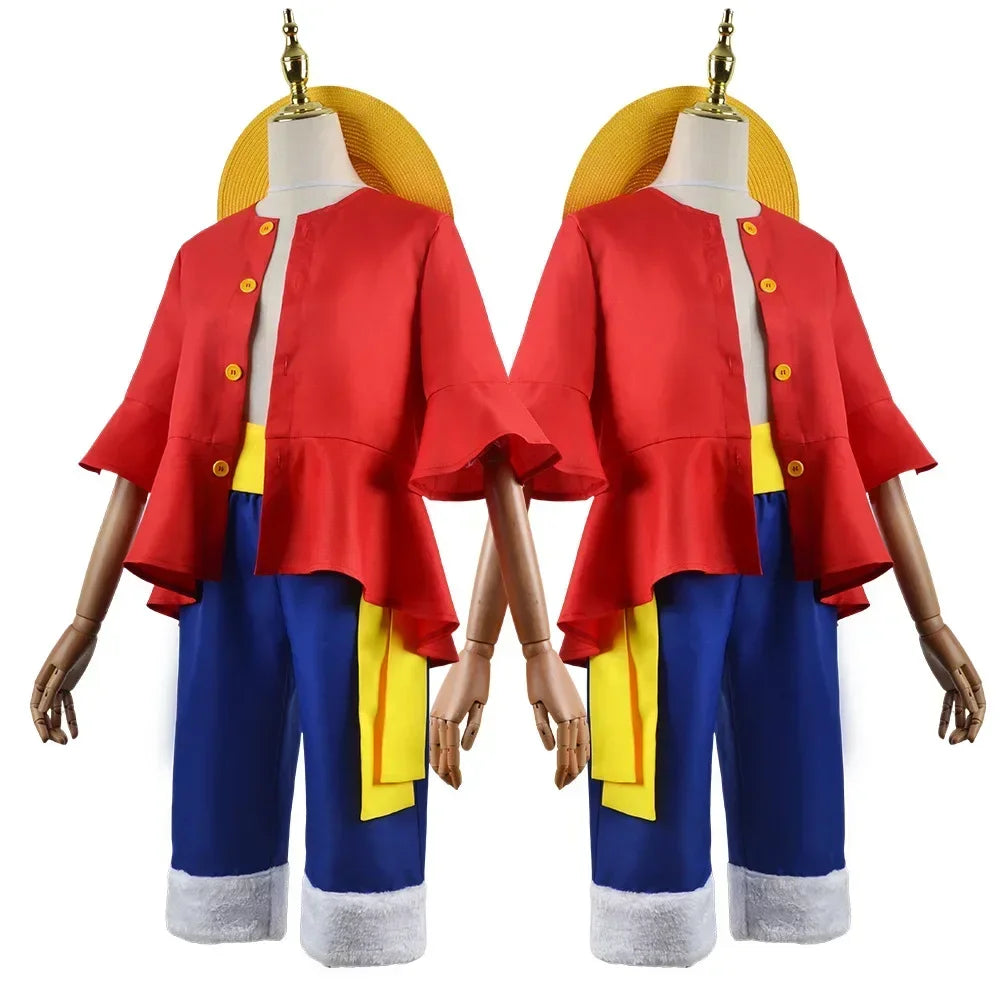Costume de Cosplay Singe D Luffy Unisexe pour Halloween – Ensemble Haut et Pantalon