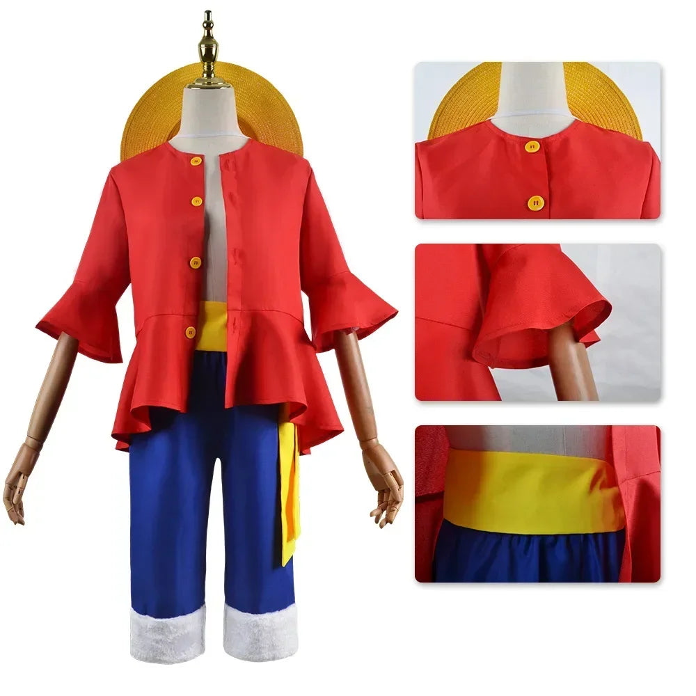 Costume de Cosplay Singe D Luffy Unisexe pour Halloween – Ensemble Haut et Pantalon