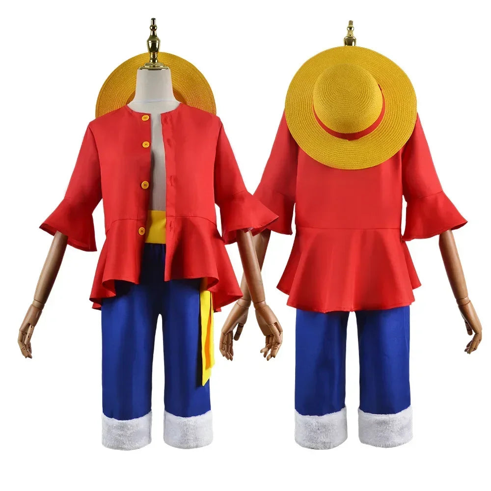 Costume de Cosplay Singe D Luffy Unisexe pour Halloween – Ensemble Haut et Pantalon