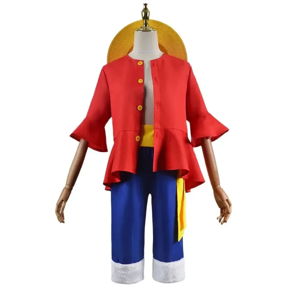Costume de Cosplay Singe D Luffy Unisexe pour Halloween – Ensemble Haut et Pantalon