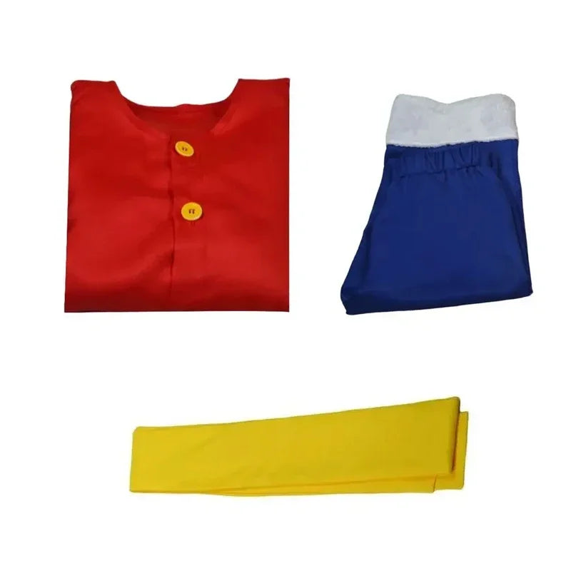Unisex Monkey D Luffy Cosplay Costume for Halloween – Top and Pants Set