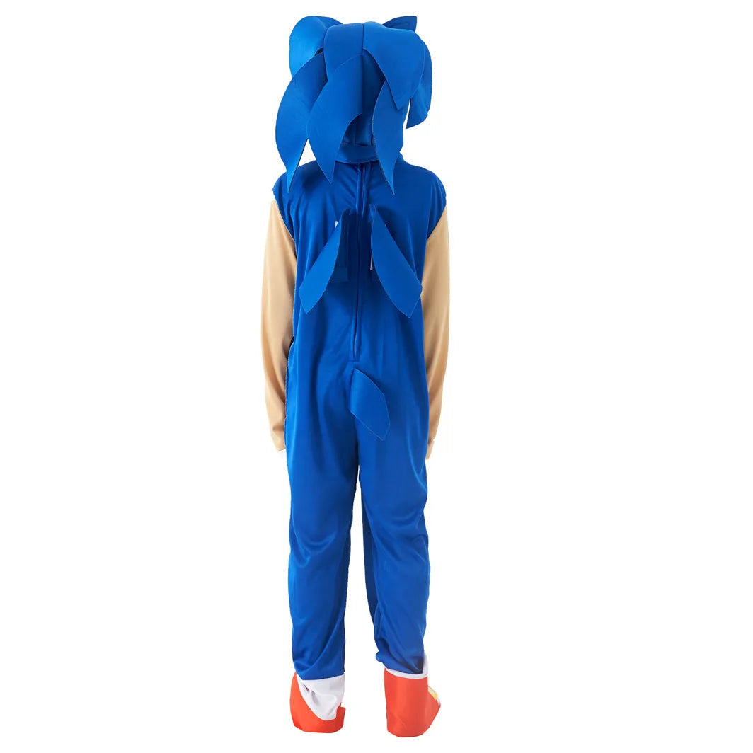Costume de Cosplay Sonics pour Enfants avec Capuche et Gants – Idéal pour Halloween et Festivals