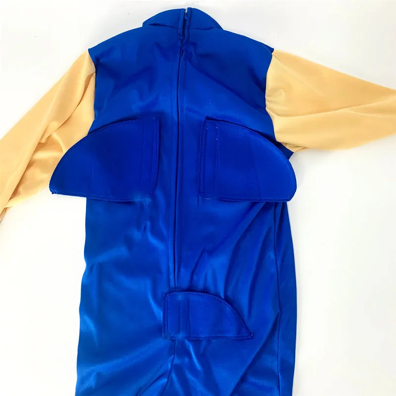 Costume de Cosplay Sonics pour Enfants avec Capuche et Gants – Idéal pour Halloween et Festivals