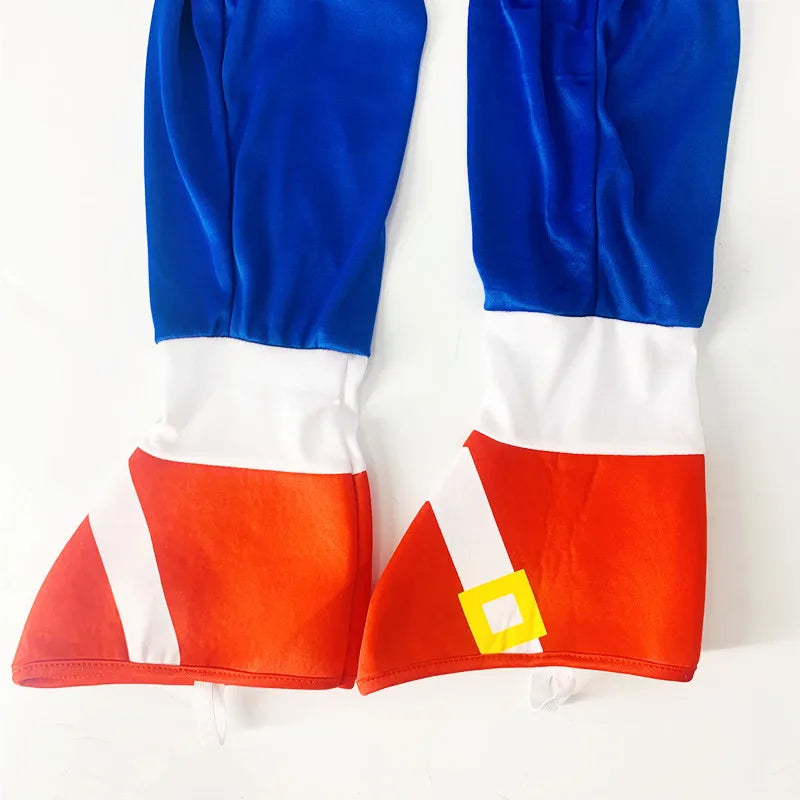 Costume de Cosplay Sonics pour Enfants avec Capuche et Gants – Idéal pour Halloween et Festivals