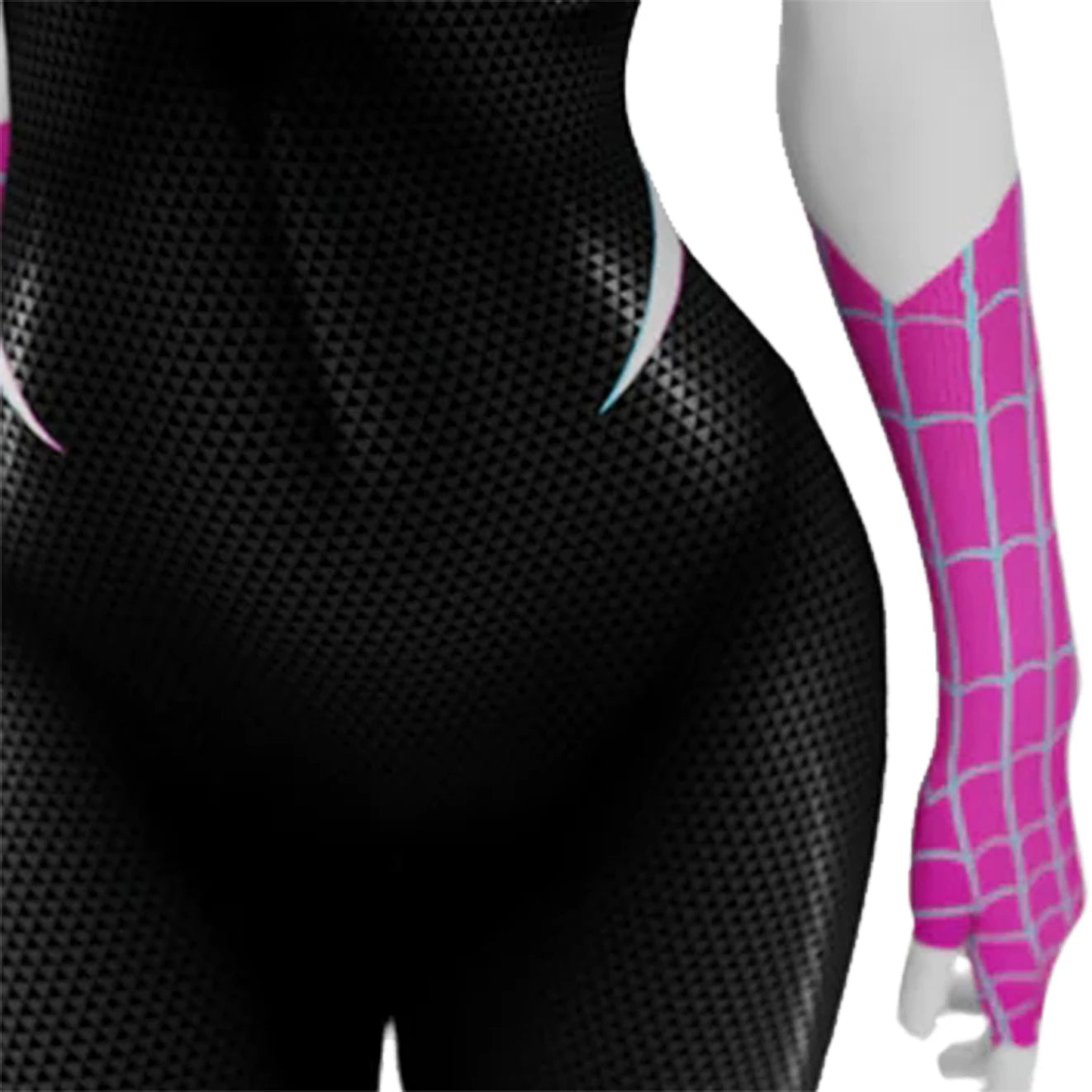 Costume de Cosplay Spider Gwen en Spandex avec Capuche et Gants – Idéal pour Halloween et Conventions