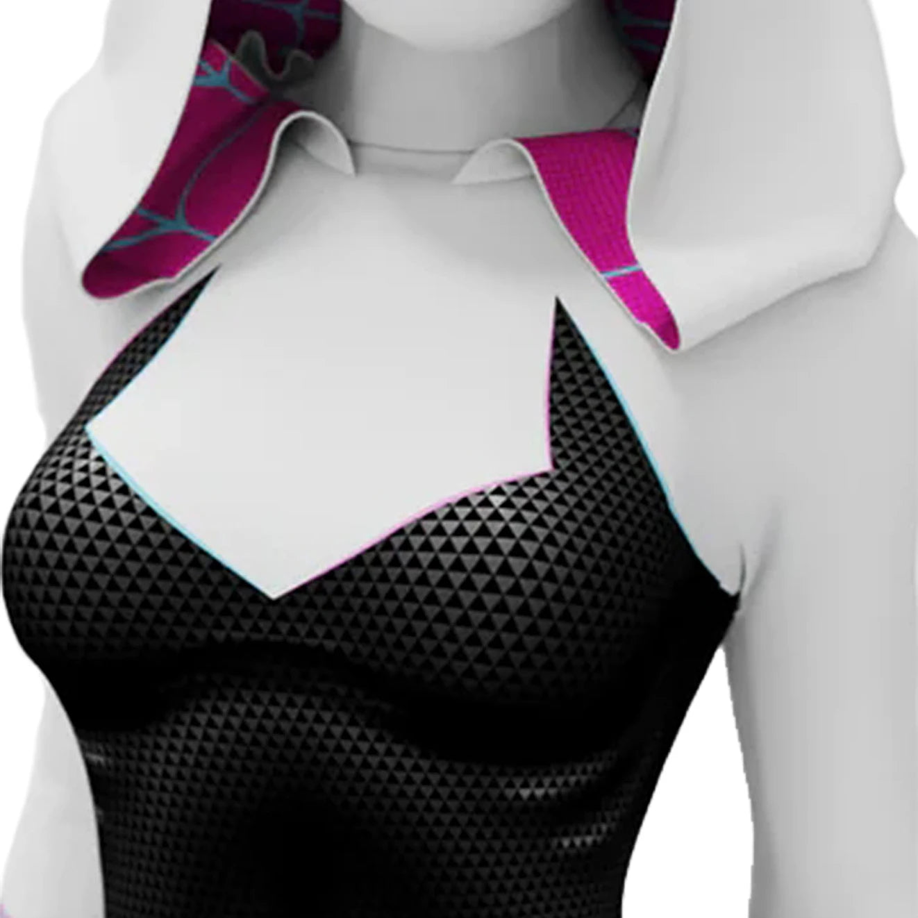 Costume de Cosplay Spider Gwen en Spandex avec Capuche et Gants – Idéal pour Halloween et Conventions